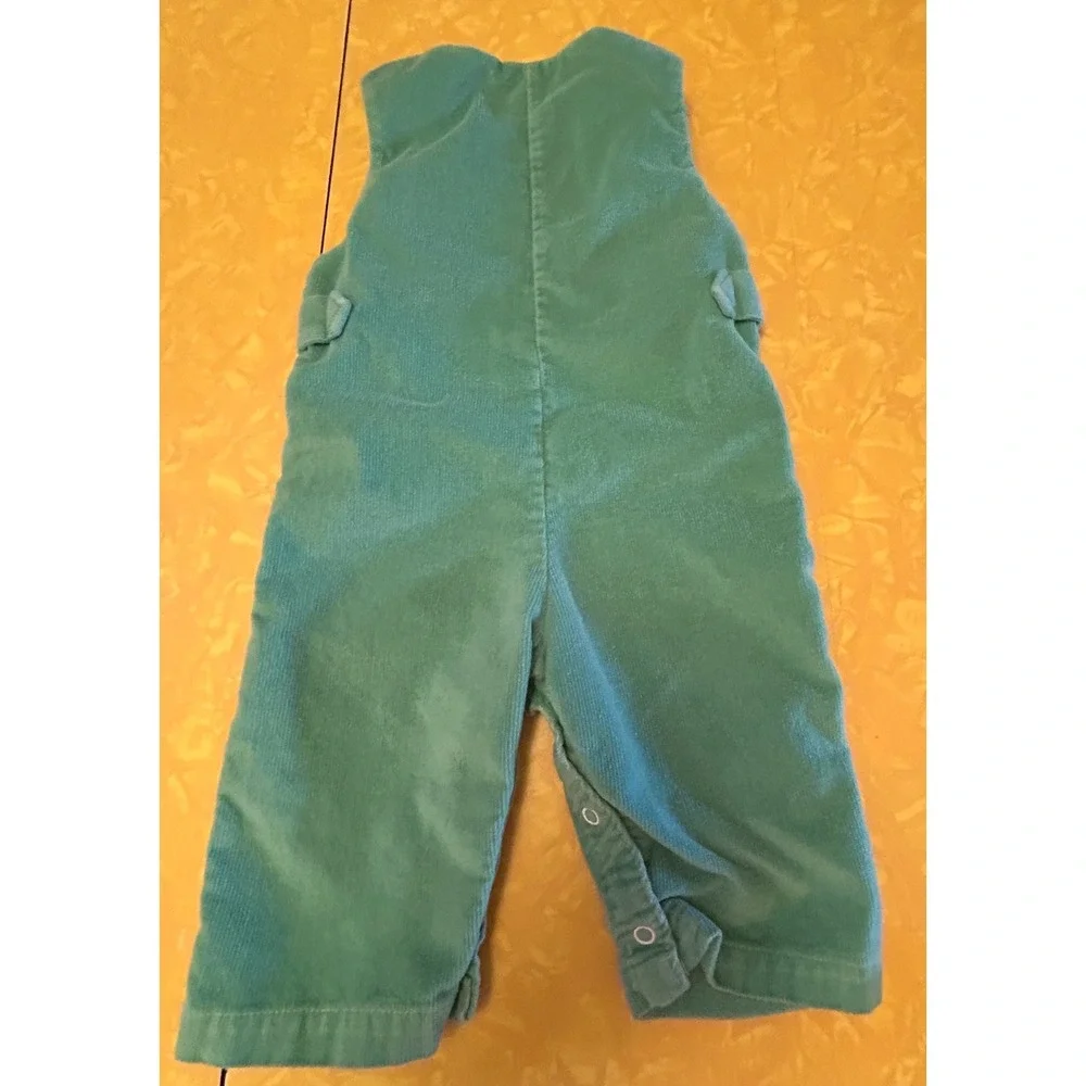 VTG Health-tex Green Corduroy Overalls with Owl Applique Size 12 Months
